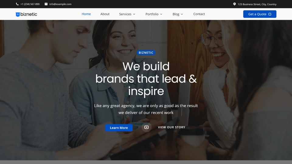 Biznetic - Modern Business & Portfolio HTML Template