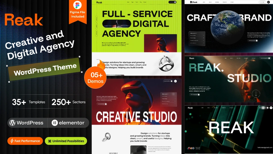 Reak - Creative & Digital Agency WordPress Theme