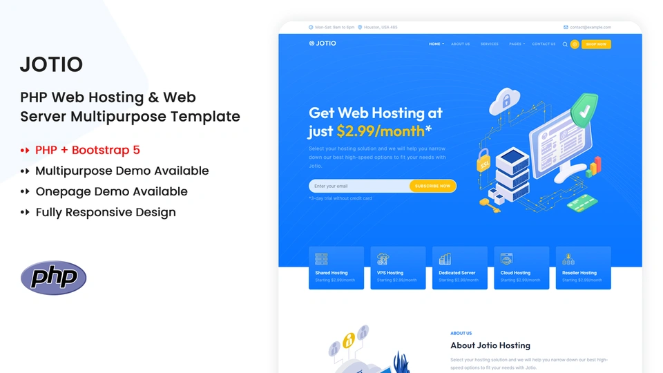 Jotio - PHP Web Hosting & Web Server Multipurpose Template