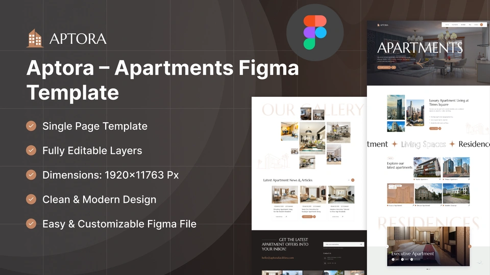 Aptora - Apartments & Residential Leasing Figma Template