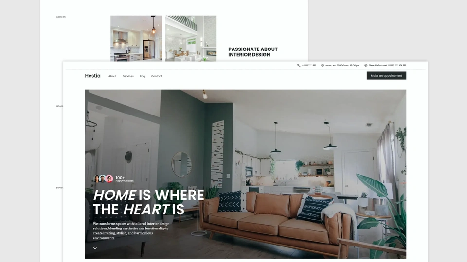 Hestia - Interior Design HTML5 Landing Page Template