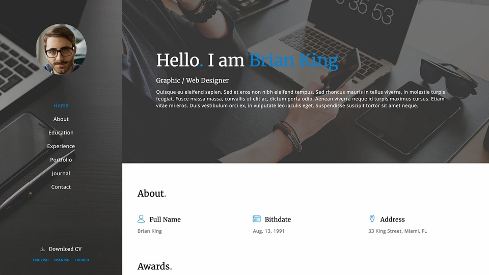 MyWork - Resume Bootstrap Template