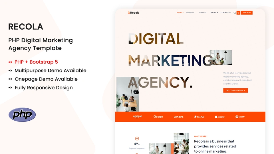 Recola - PHP Multipurpose Digital Marketing Agency Template