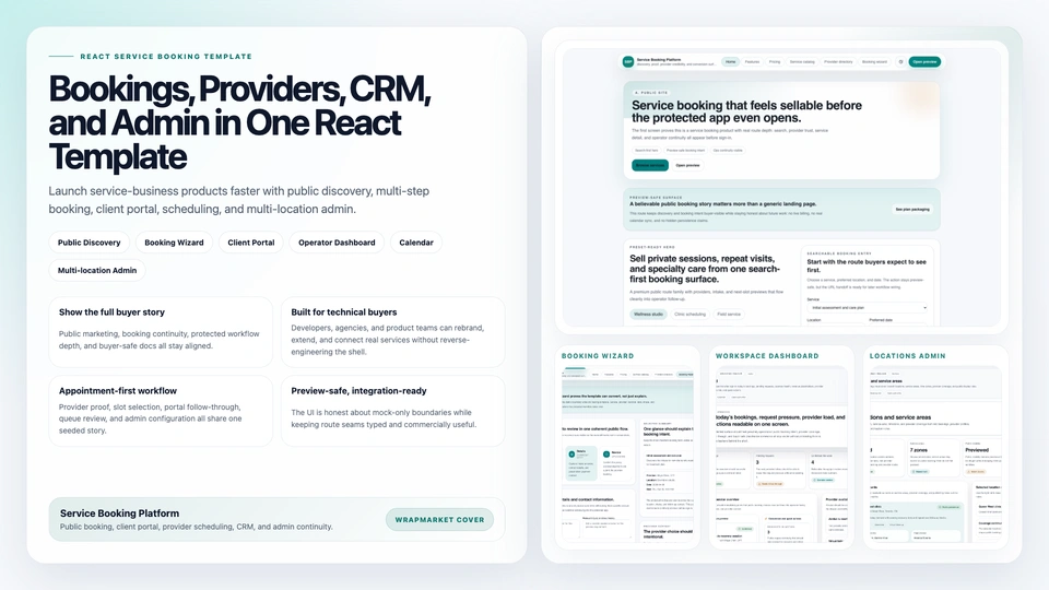 ServiceFlow - Service Booking Platform, CRM & Admin Template