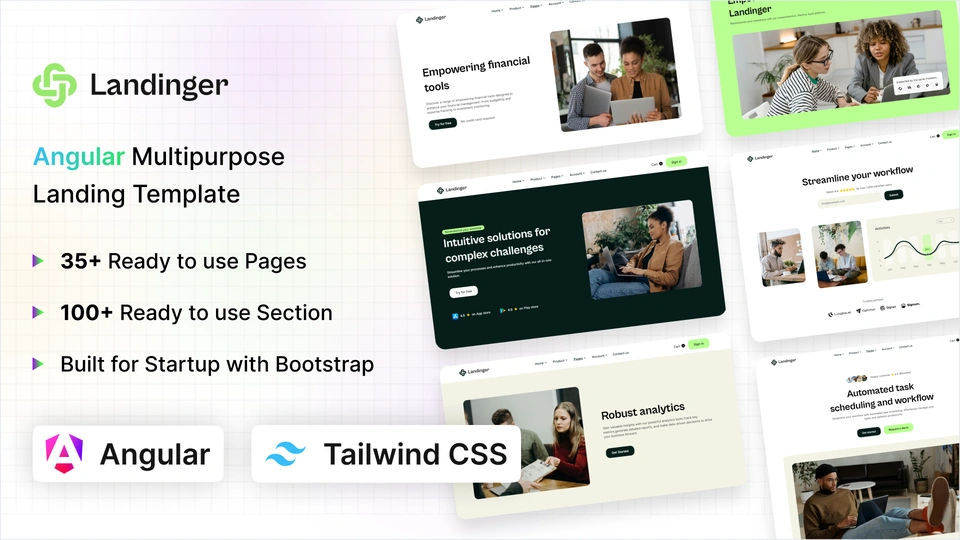 Landinger - Angular Tailwind CSS Multipurpose Landing Page Template