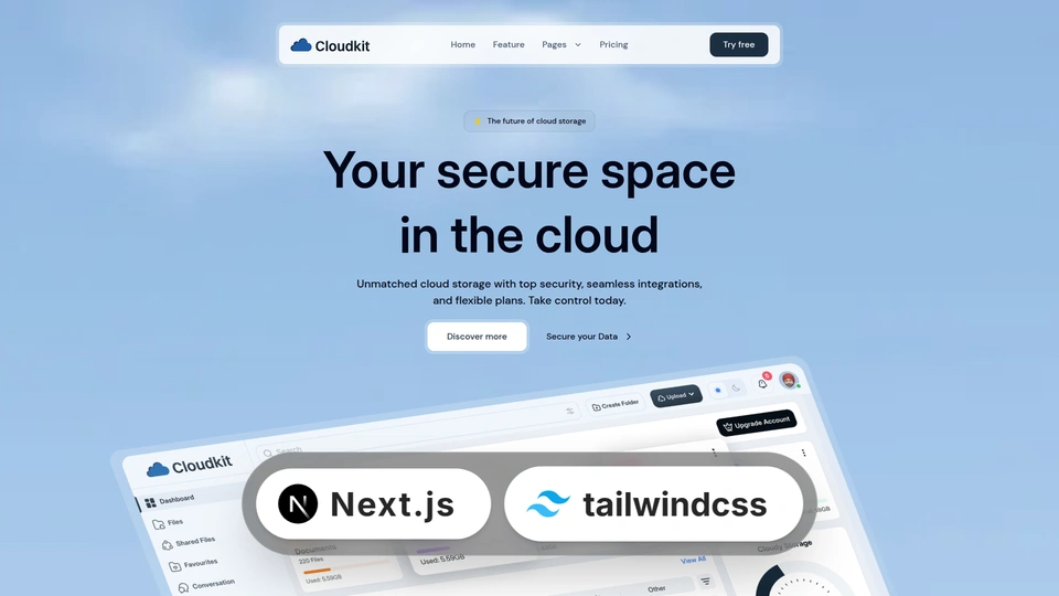 Cloudkit - Creative SaaS Startup Next.js 16 & Tailwind CSS 4 Template