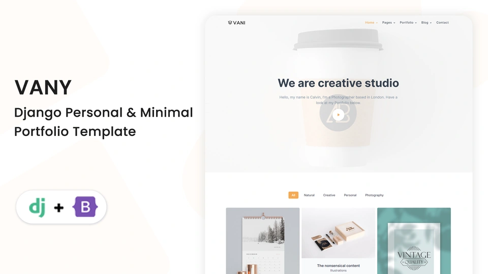 Vany - Django Minimal Personal & Creative Studio Portfolio Template