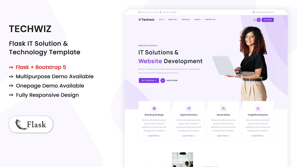 Techwiz - Flask Multipurpose IT Solution & Technology Landing Template