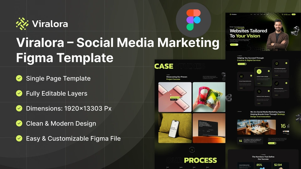 Viralora - Social Media Marketing Agency Figma Template