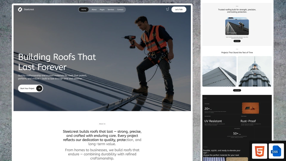 Steelcrest - Roofing & Construction Ecommerce HTML Template