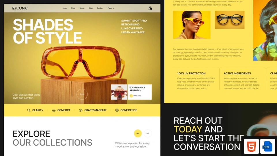 Eyeconic - Eyewear & Sunglasses Ecommerce HTML Template