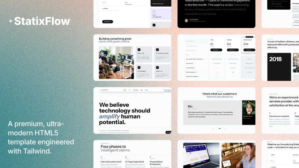 StatixFlow - Tailwind HTML SaaS Template