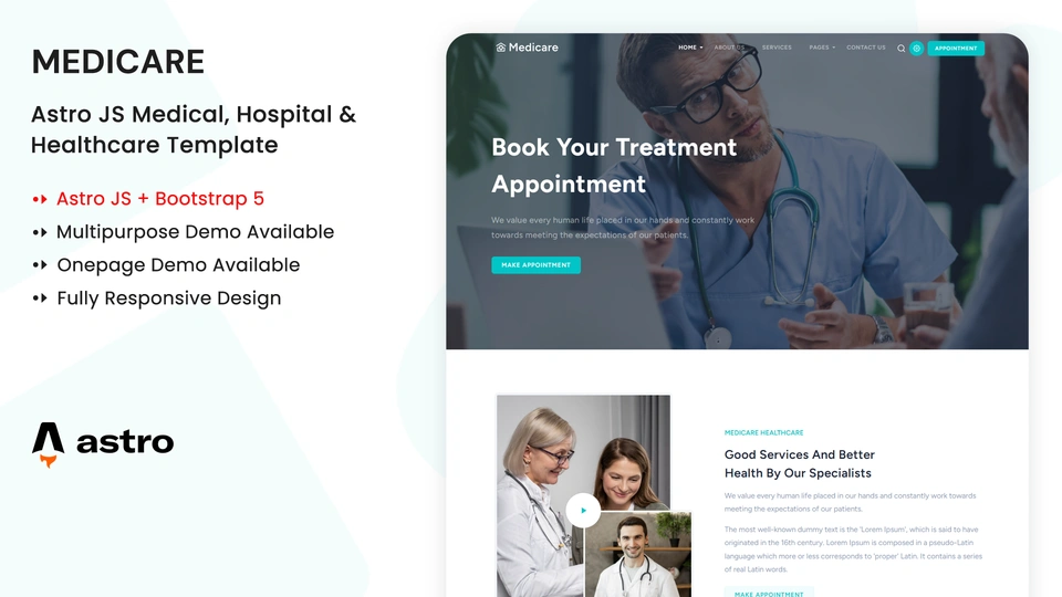Medicare - Astro Multipurpose Medical & Hospital Template