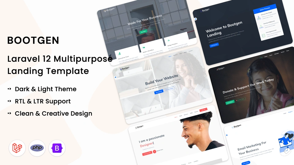 Bootgen - Laravel 12 Multipurpose Landing Page Template