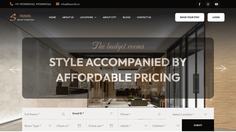 Roomify - Modern Hotel Booking HTML Template