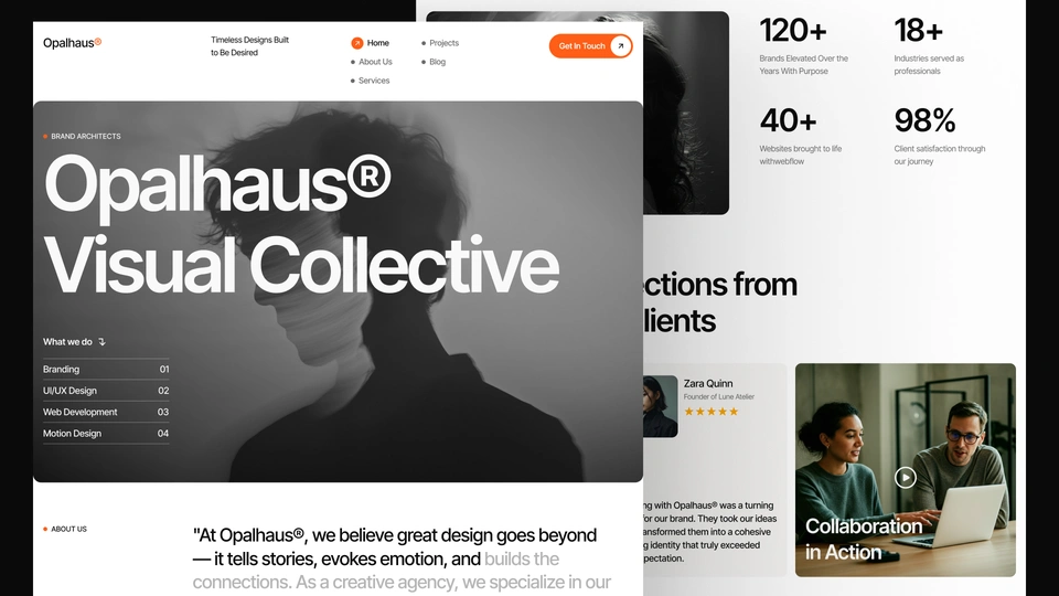 Opalhaus - Design Agency Marketing Studio Framer & Figma Template