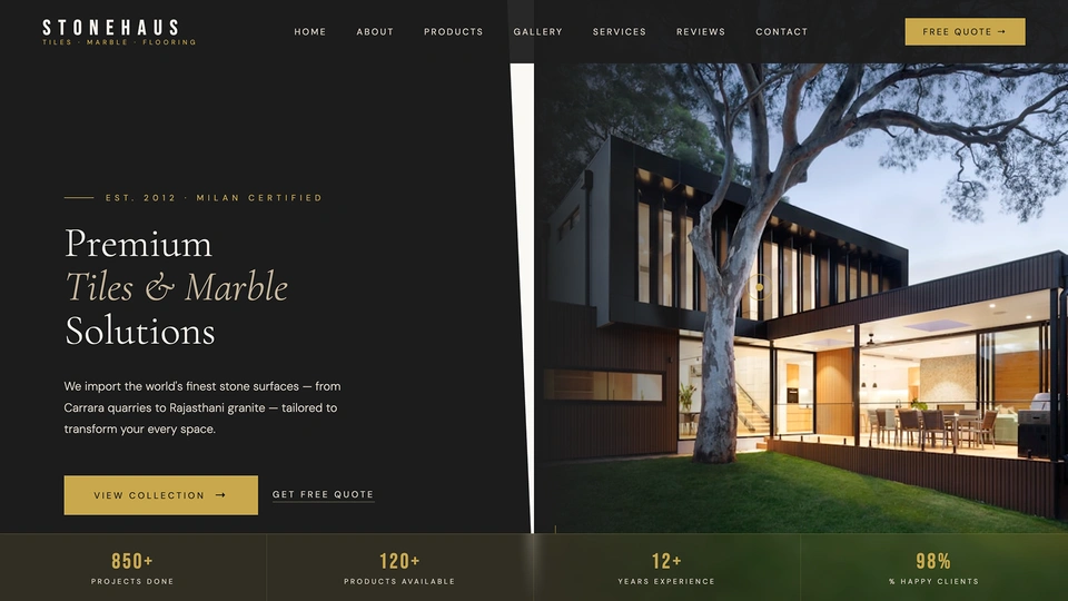 StoneHaus - Marble Tiles and Flooring Business HTML Template