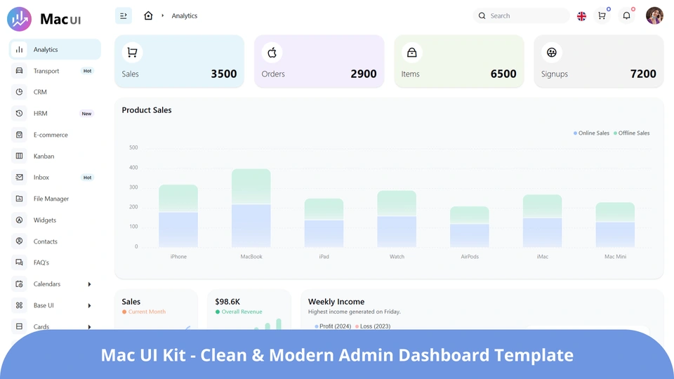 Mac UI Kit - Bootstrap Multipurpose Admin Dashboard