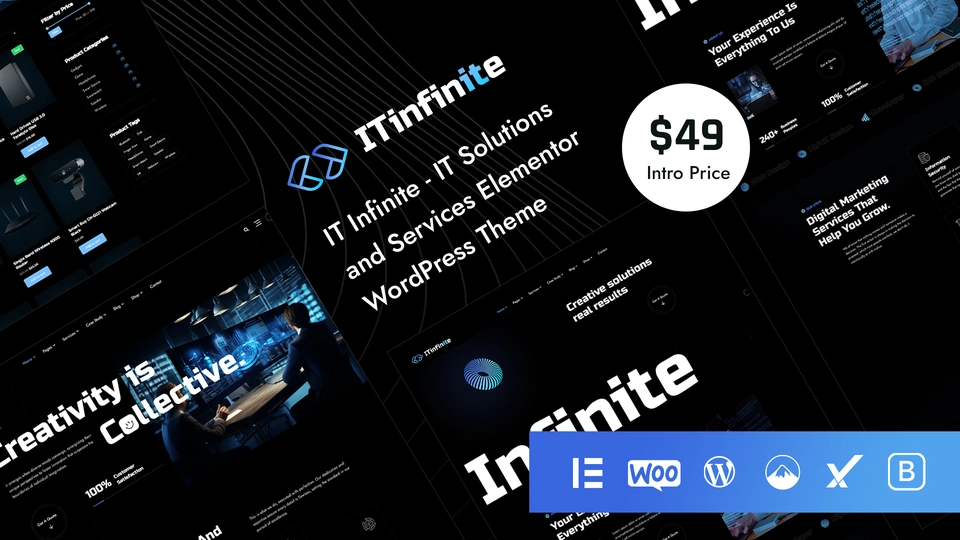 IT Infinite - IT Solutions and Services Elementor WordPress Theme