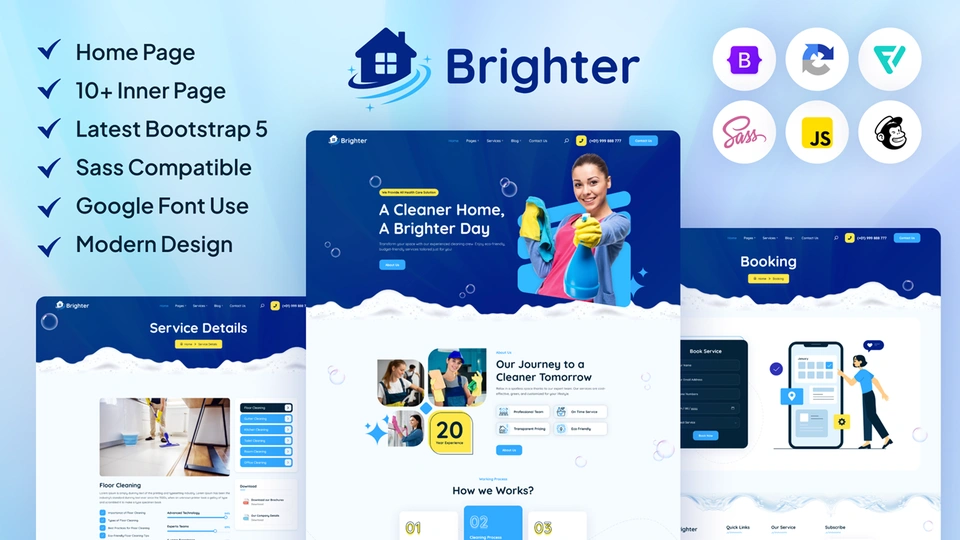 Brighter - Cleaning Service Bootstrap 5 Template