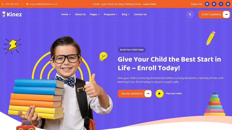 Kinez - 3 in 1 Kindergarten School Template