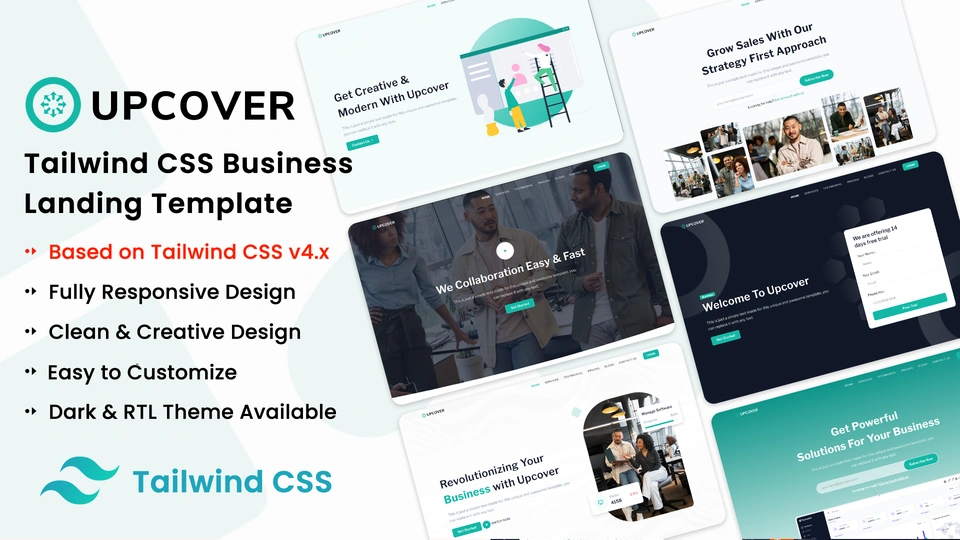 Upcover - Tailwind CSS Business & Corporate Landing Template