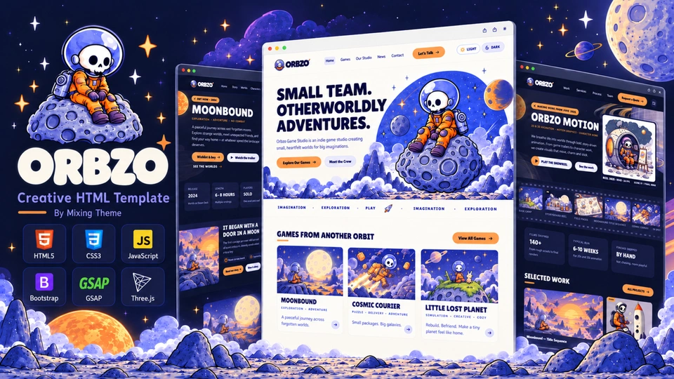 ORBZO - Hand-Illustrated Game & Studio HTML Template