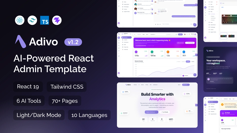 Adivo - AI Ready React 19 Admin Dashboard Template