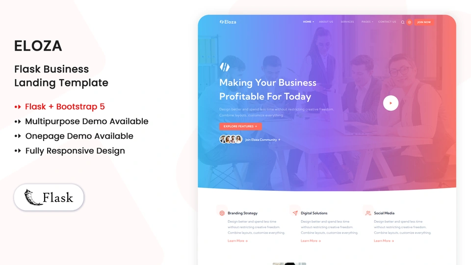 Eloza - Flask Multipurpose Business & Corporate Template