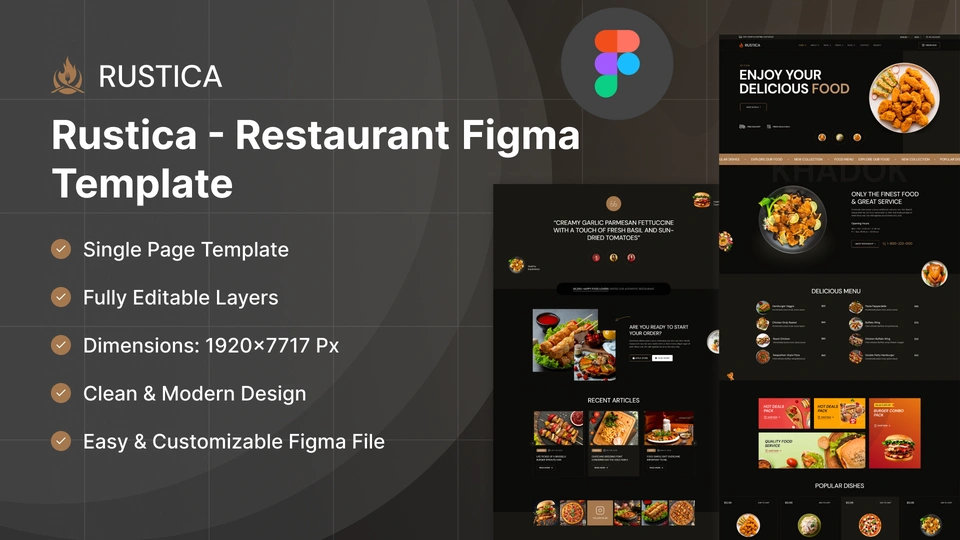 Rustica - Restaurant & Dining Figma Template