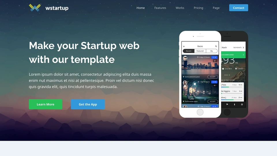 Wstartup - Responsive Startup Landing Page