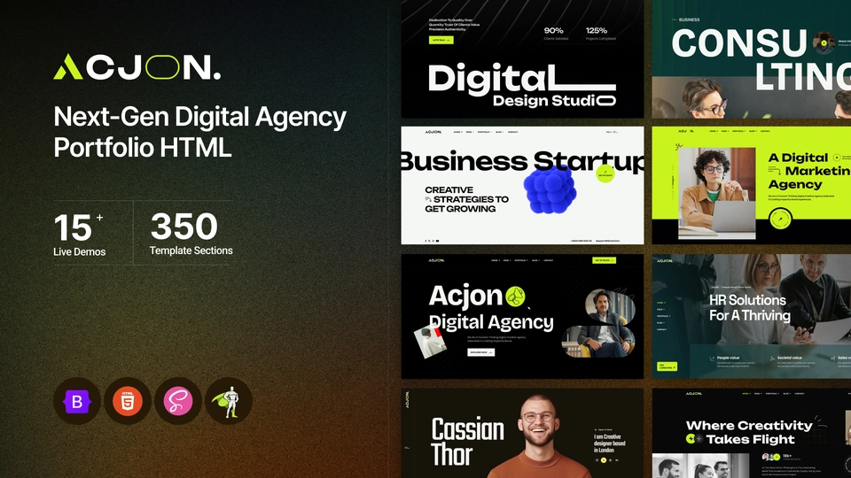 Acjon - Digital Agency & Creative Portfolio HTML Template