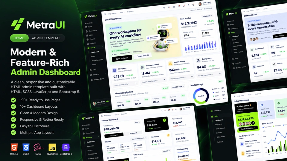 MetraUI - Bootstrap 5 Admin Dashboard HTML Template
