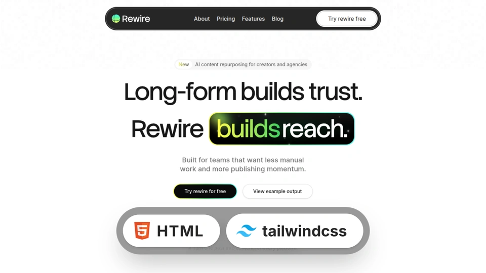 Rewire - Automation & Workflow SaaS Tailwind CSS 4 HTML Template