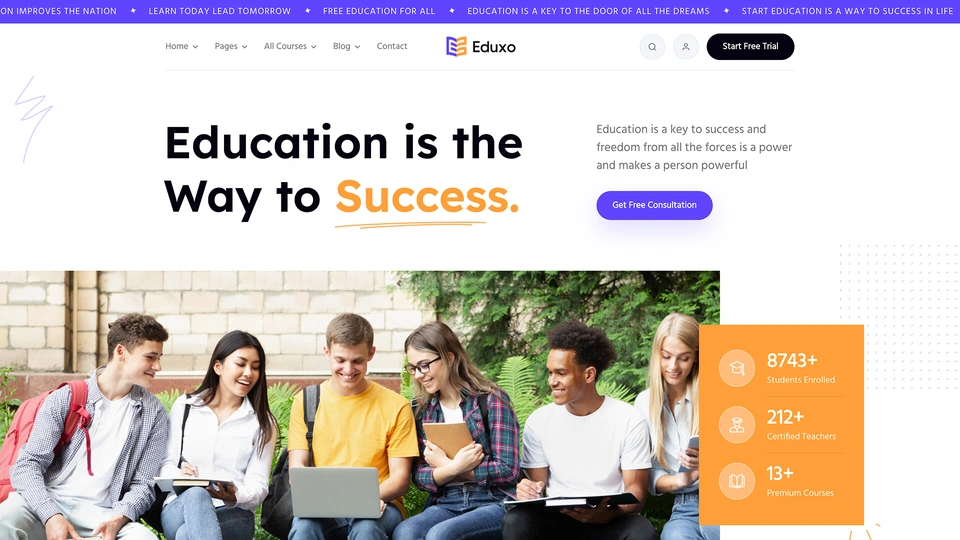 Eduxo - Online Courses and Education WordPress Theme