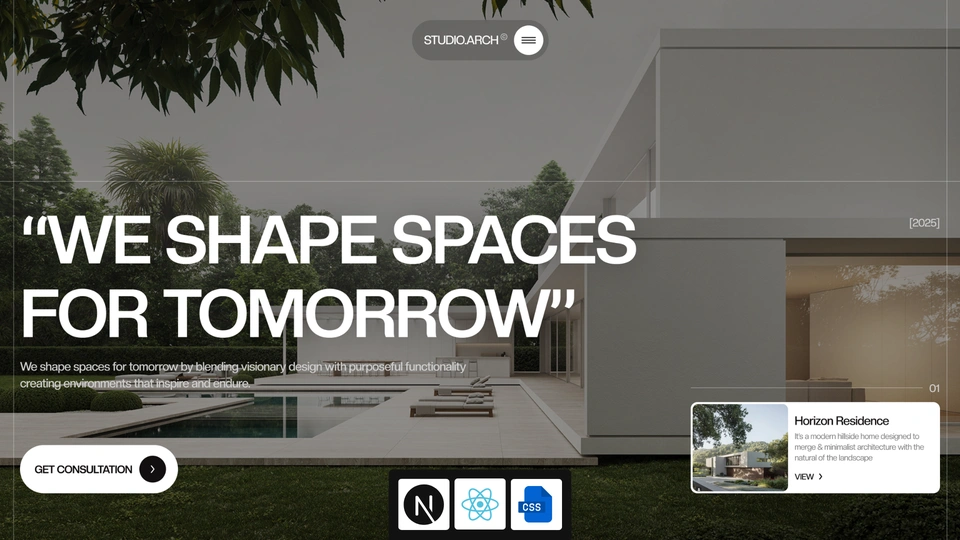 STUDIO.ARCH - Next.js 16 Architecture and Interior Design Template