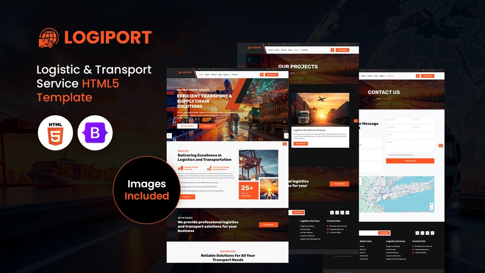 Logiport - Logistic & Transport Service HTML Template