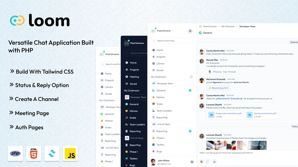 Loom - PHP Ultimate Chat UI Kit Template