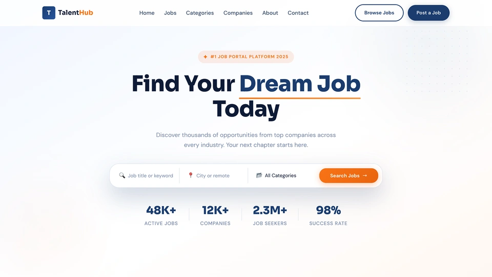 TalentHub - Job Portal and Recruitment HTML Template with AI Matching