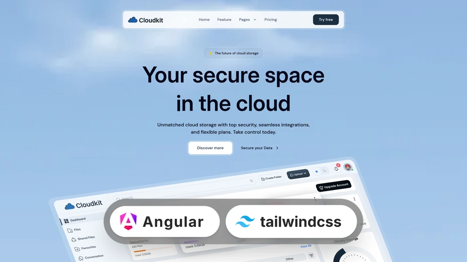 Cloudkit - Creative SaaS Startup Angular 22 & Tailwind CSS 4 Template