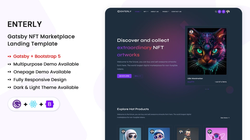 Enterly - Gatsby NFT Marketplace Template