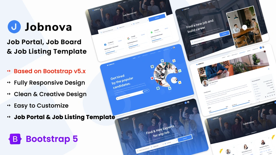 Jobnova - Job Listing, Job Board and Job Portal Bootstrap 5 Template