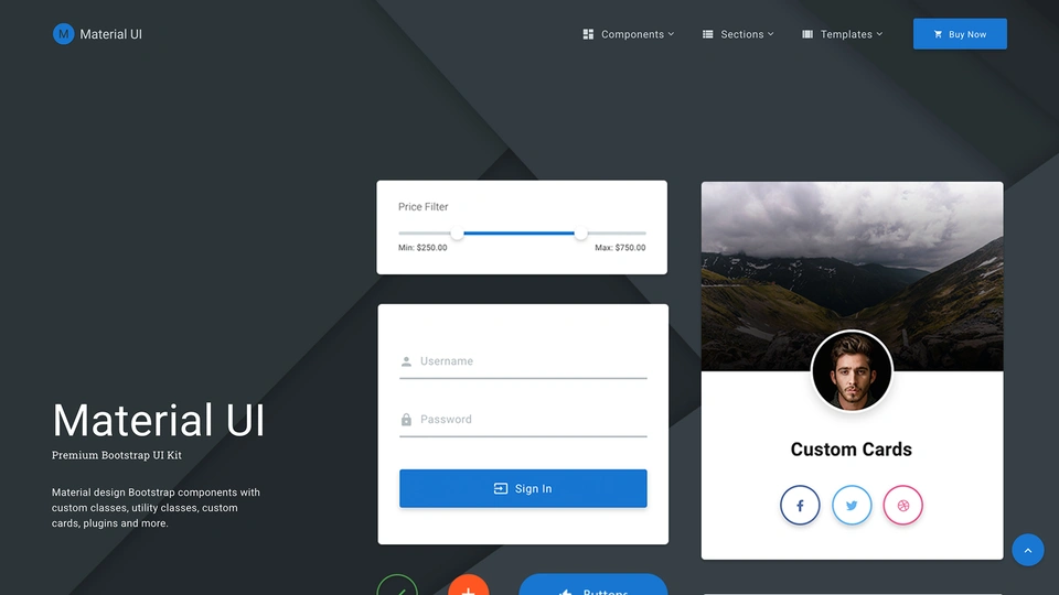 MaterialUI - Premium Bootstrap UI Kit