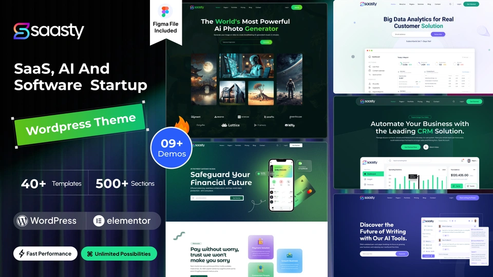 Saasty - Sass Startup & Software Business WordPress Theme