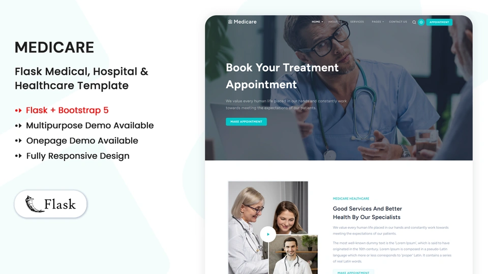 Medicare - Flask Multipurpose Medical & Hospital Template