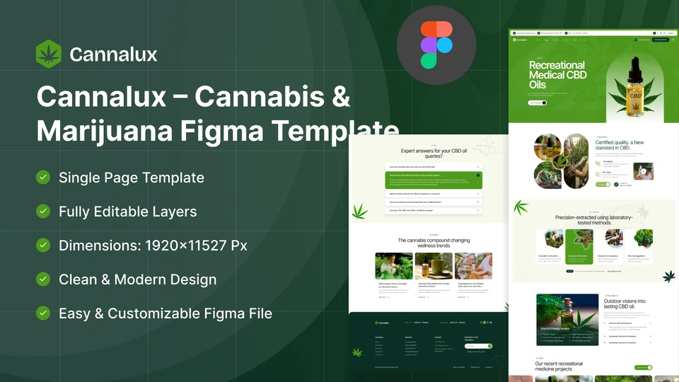 Cannalux - Cannabis & CBD Dispensary Figma Template