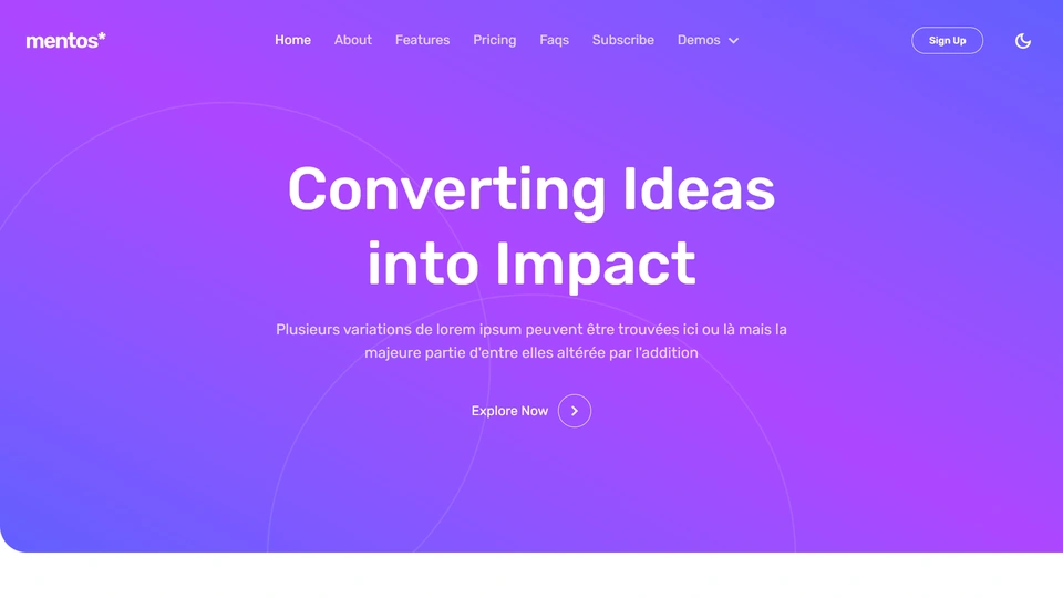 Mentos - Simple & Clean Tailwind CSS Landing Page