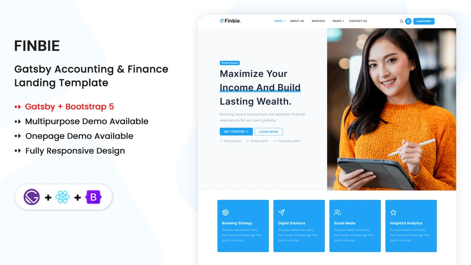 Finbie - Gatsby Multipurpose Accounting & Finance Template