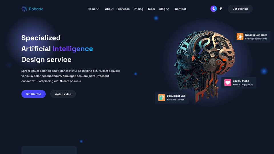 Robotix - AI Writer & Copywriting Landing Page WordPress Theme