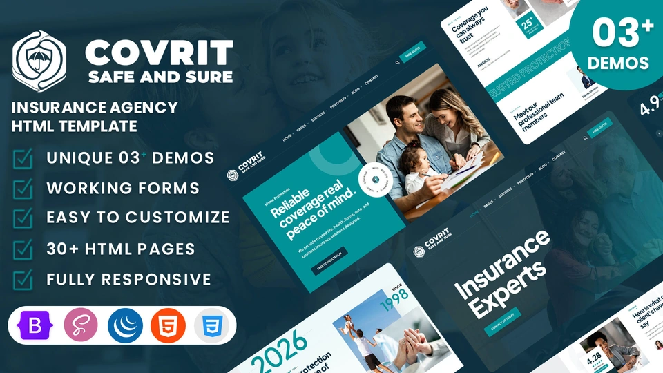 Covrit - Insurance Agency HTML Template